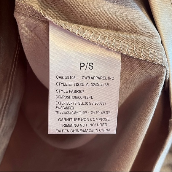 Charlies B Satin Look Jersey Knit Top Truffle Color Size Small NWT - Picture 12 of 16